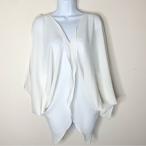 Sugarlips Blouse Top Tiered Flowy Top Off White Open Sleeve Y2k 2000s Size XS - Picture 14 of 16